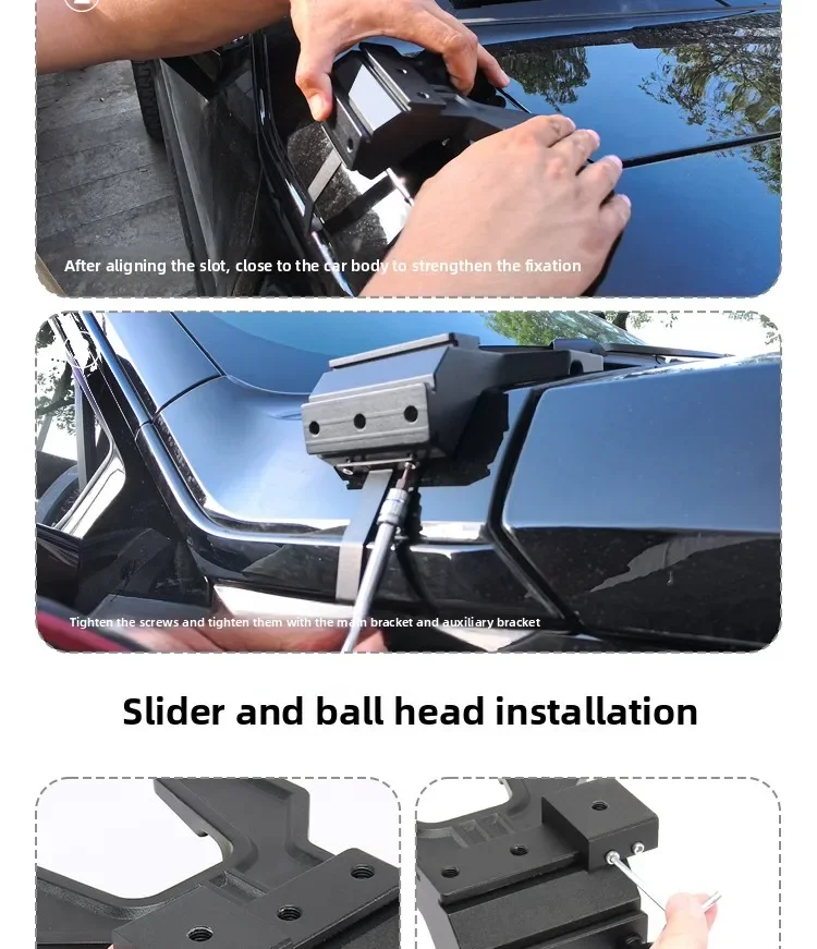 For Tank 700 Car A Pillar Led Spotlight Bracket Front Engine Hood Quick Release Dual Guide Rail Expansion Stand Lamp Holder Base detail image 5