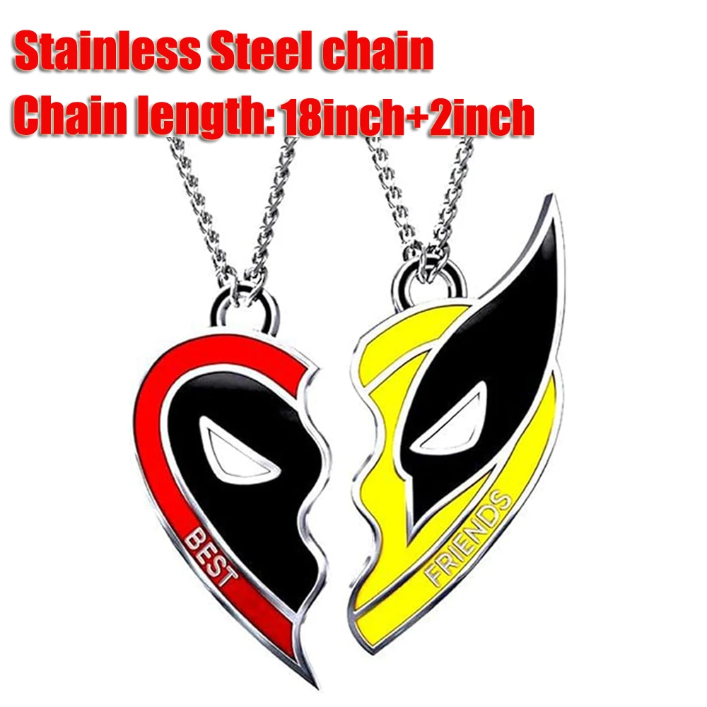 1 or 2 Pcs Best Friend Heart Pendant Necklace BFF Friendship Matching Necklace Gifts for Boy Girls Kids