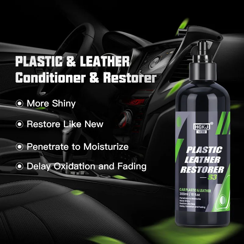 

HGKJ-AUTO-S3 PLASTIC & LEATHER Restorer 50ml 100ml 300ml Plastic Leather Refurbishment Coating Agent