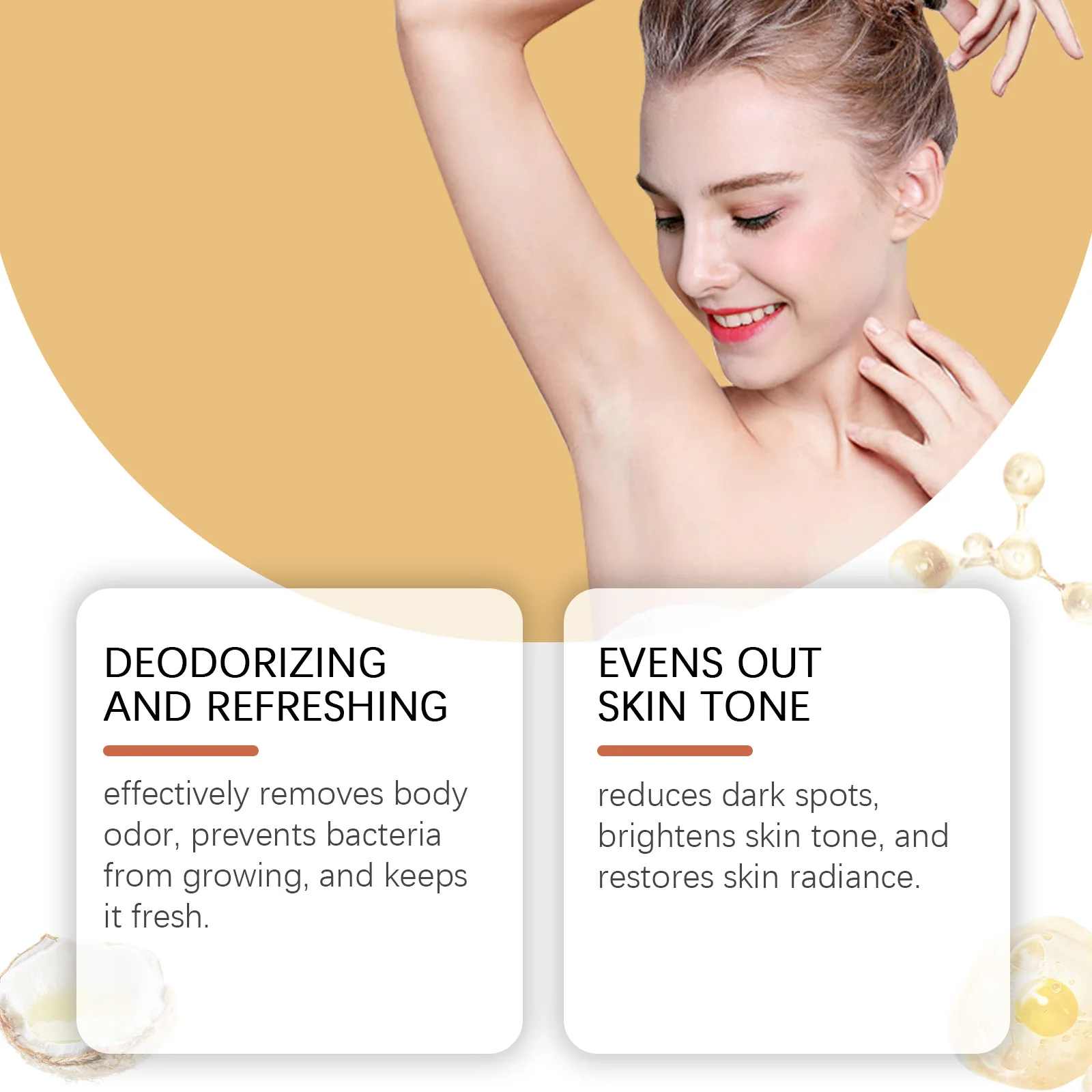 Deodorant Cream for Summer Underarm Odor Remover Anti Sweating Keep Drying Lasting Aroma Armpit Even Skin Tone Refresh Body Care