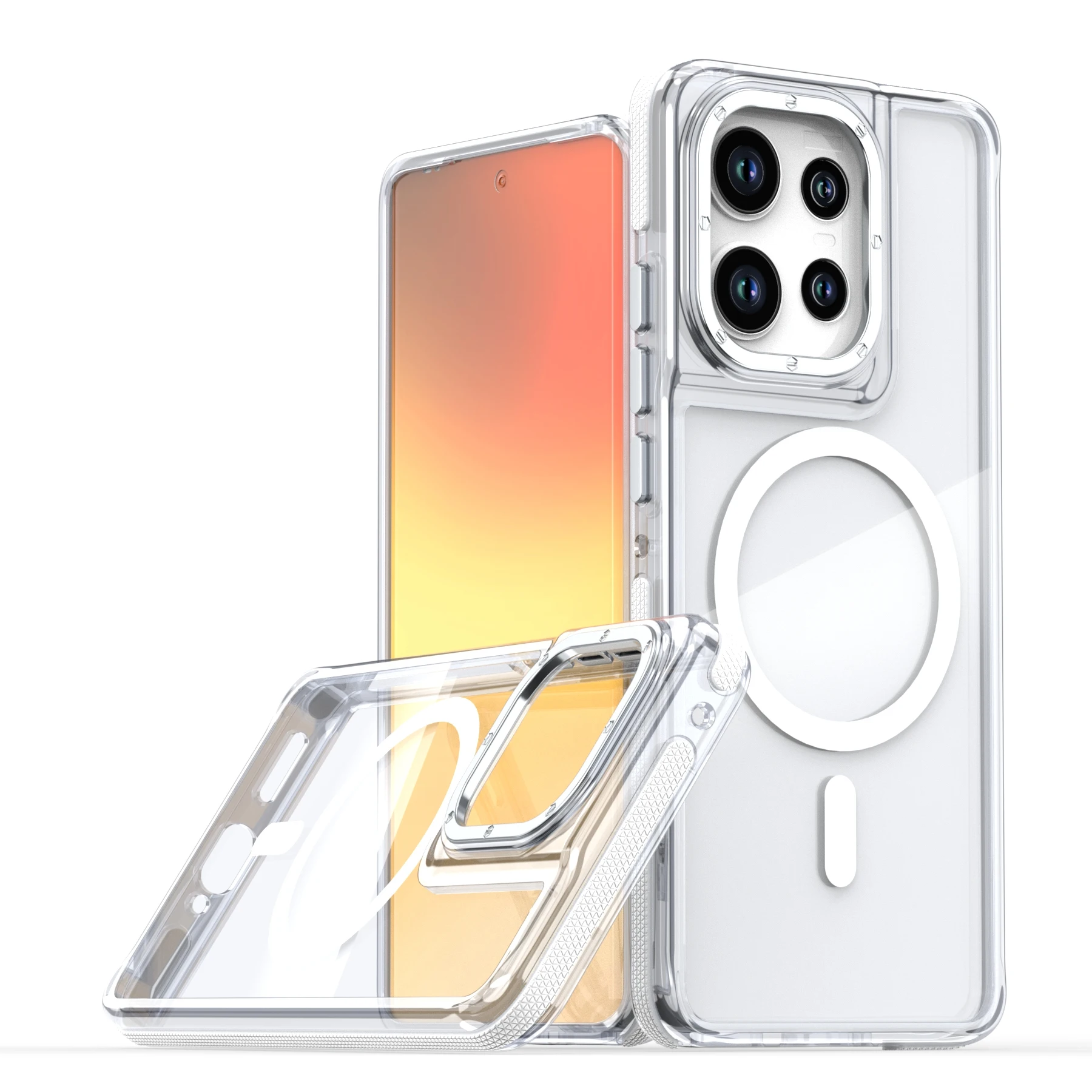 Luxury Shockproof Magnetic Clear Smartphone Case with Magsafe Cover