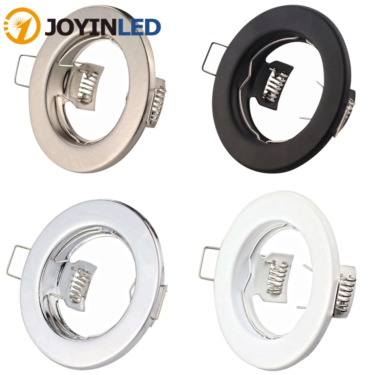 

4pcs LED Ceiling Light Frames MR16 GU10 Bulb Round Metal Recessed Fixtures Downlight Holder GU10 Spot Light Fitting For Housing