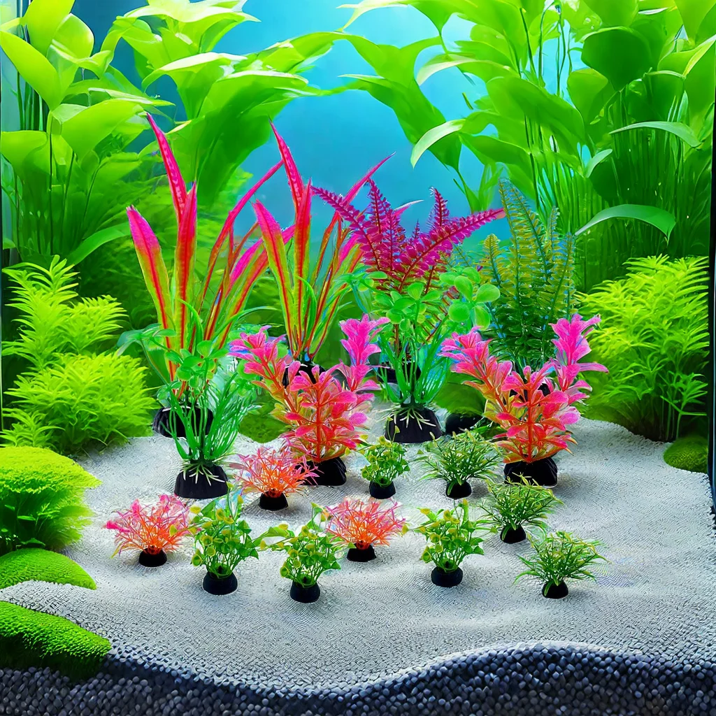 Artificial Aquarium Plants 18PC Fish Tank Simulation Plastic Decor Water Grass Ornament