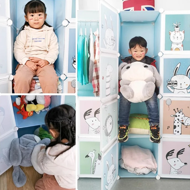 Girl Clothes Wardrobe Baby Dressers Bedroom Kids Children's Closet Organizer Furniture