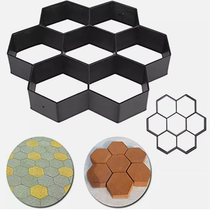 DIY Path Maker Paver Molds Stone Brick Concrete Mold Concrete Cement Walk Reusable Garden Path Paving Paver Patio Molds Paviment