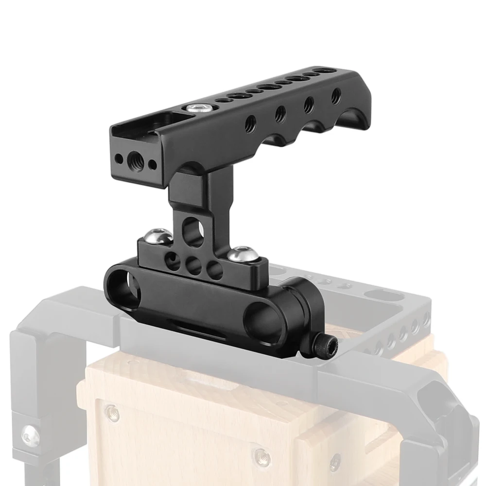 Top Cheese Handgrip With Shoe Mount & 15mm Dual Rod Clamp Adapter For DSLR Camer