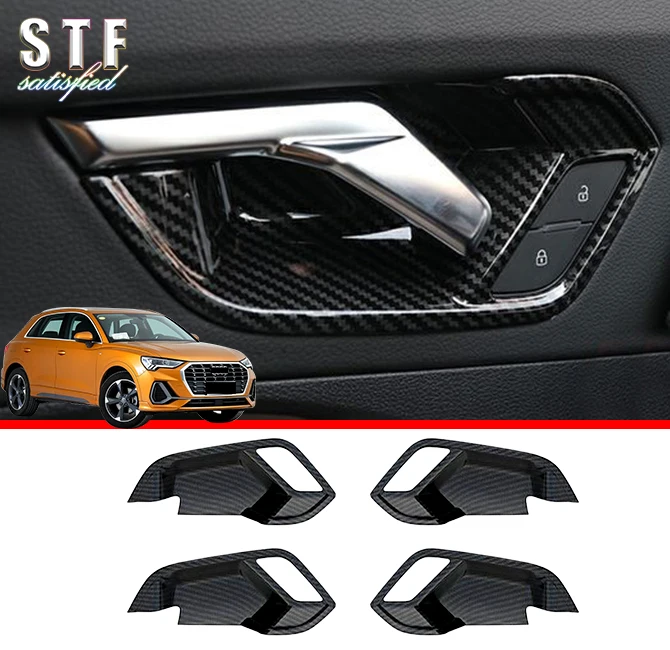 

Carbon Fiber Style Interior Door Handle Cover Trim For Audi Q3 2019 2020 Car Accessories Stickers W4
