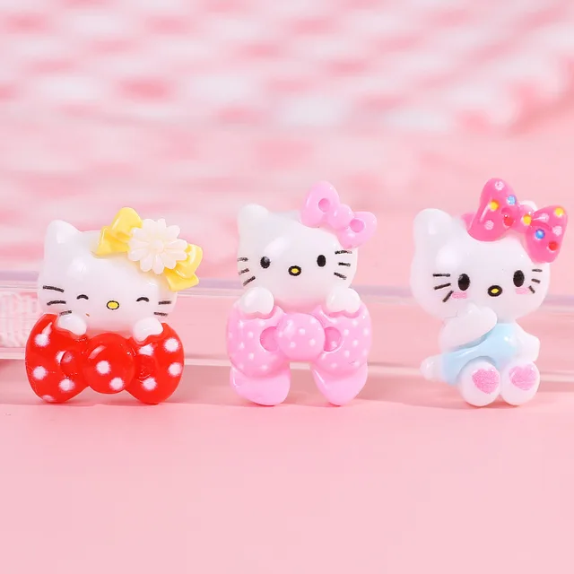 10 Db Új Aranyos Rajzfilm Állat Hello Cica Gyanta Cabochon Scrapbooking Barkács Ékszerek Hajtó Kézműves Dekorációs Kiegészítők - Image 2