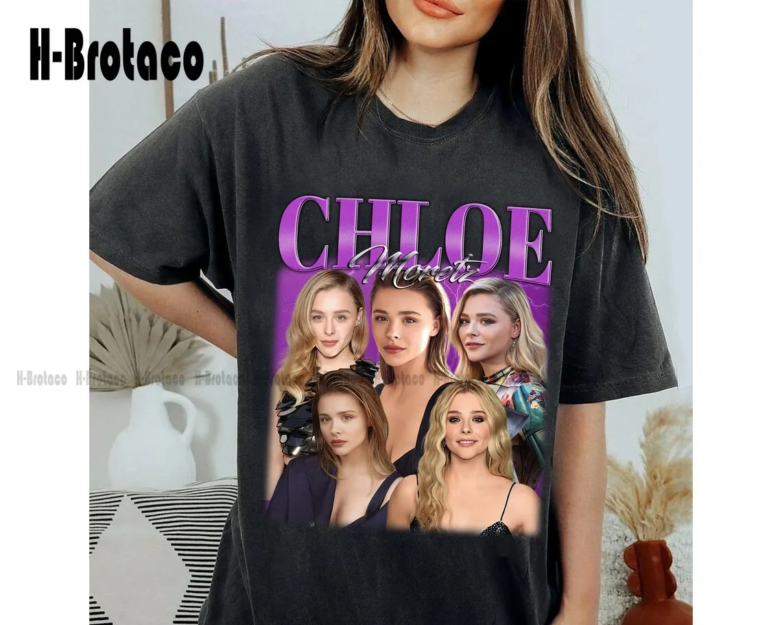 Camicia Chloe Moretz, T-Shirt Chloe Moretz T-Shirt Unisex Camicia Alla Moda, Camicia Retrò, Regali Da Uomo