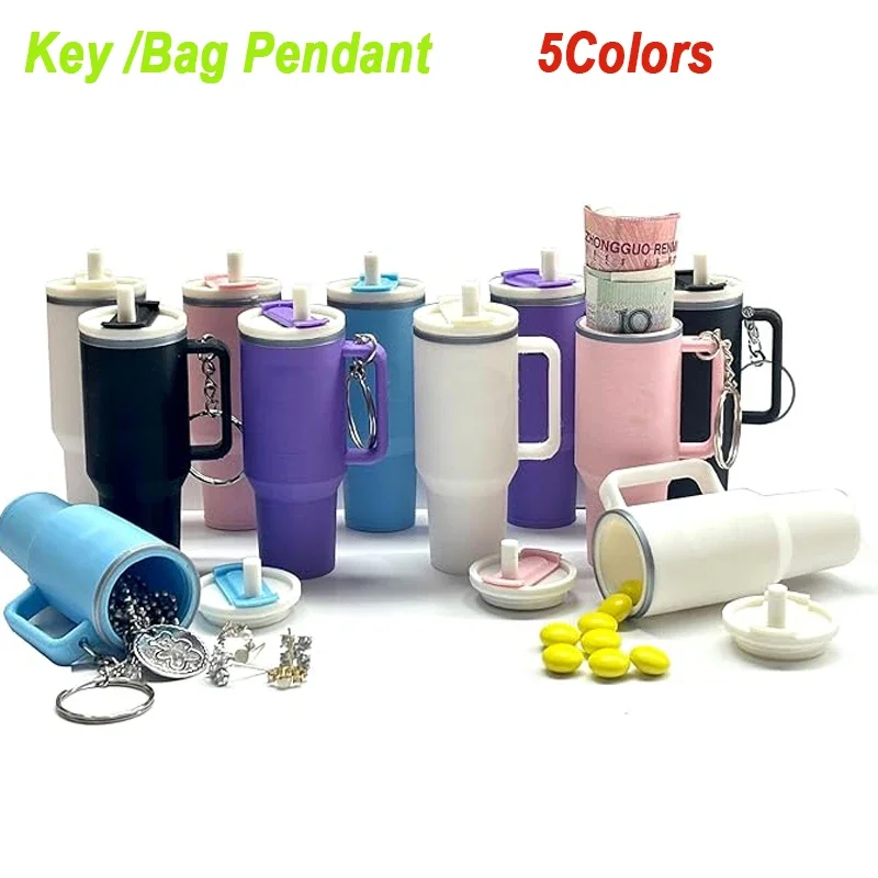 2024 Backpack Bottle Bag Key Chain Accessories Cute Miniature Chapstick Holder Charm Bar Stash Tumbler Mini Cup Keychain 1