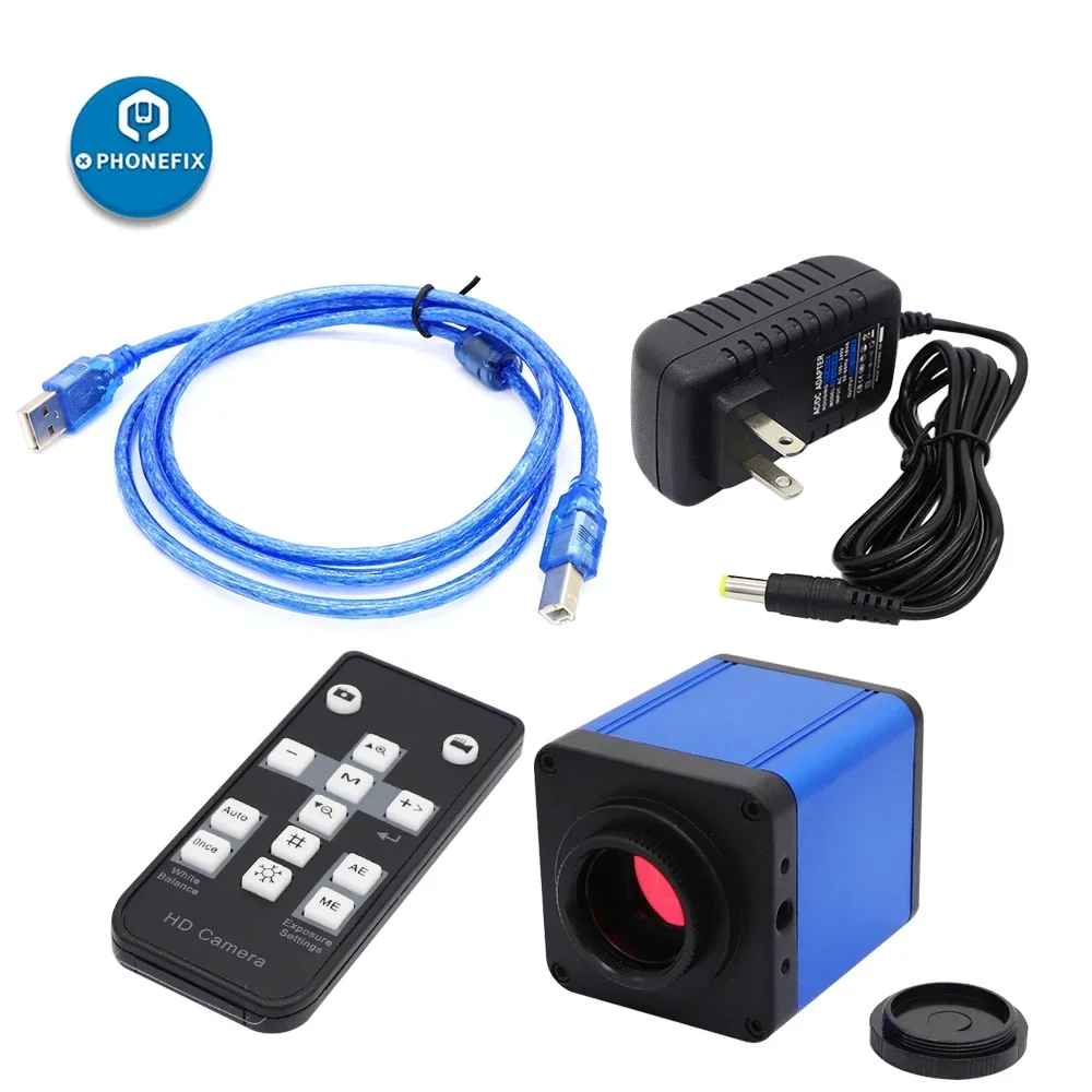 Промышленный видеомикроскоп 2K 60FPS 1080P 38MP/14MP/16MP VGA HDMI USB 1080P с креплением объектива для телефона PCB ремонт пайки