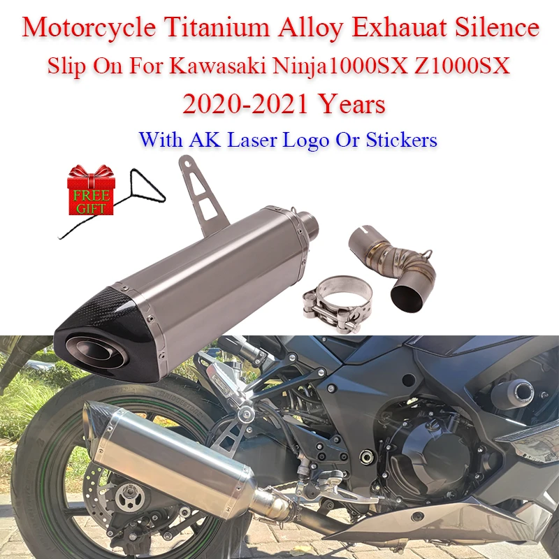 Motorcycle Titanium Alloy Exhaust Silence Slip On For Kawasaki