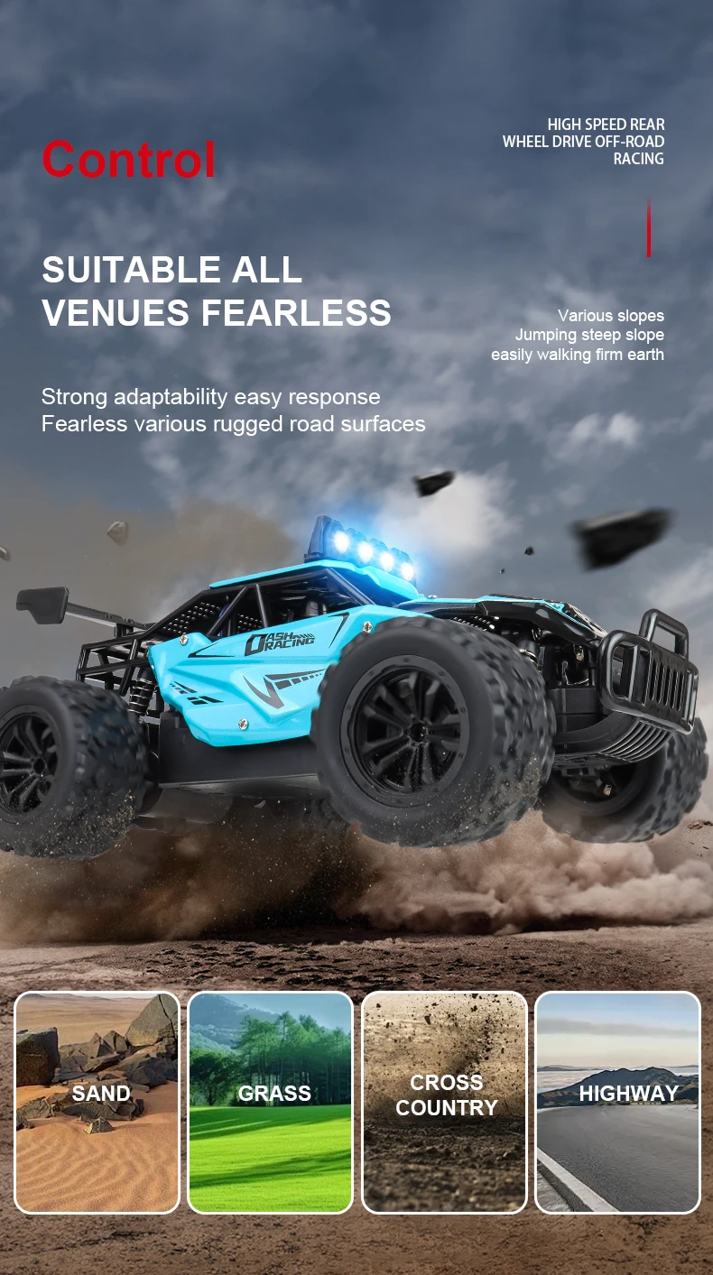 116 Alloy Remote Control Car - High-Speed Off-Road Big Foot Vehicle