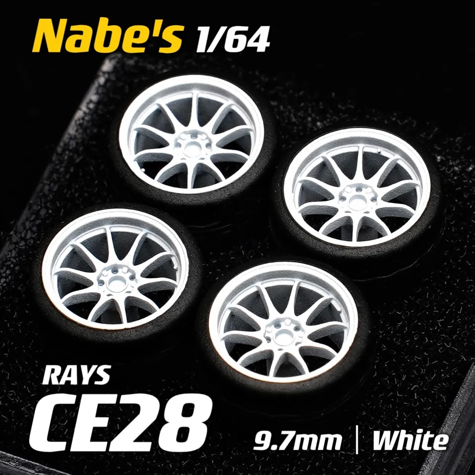 1/64 EGwheels RAYS CE28風ホイール ミニカートミーテック 1/64 カスタムホイール RAYS CE28 9.7mm ブラック① 1/64