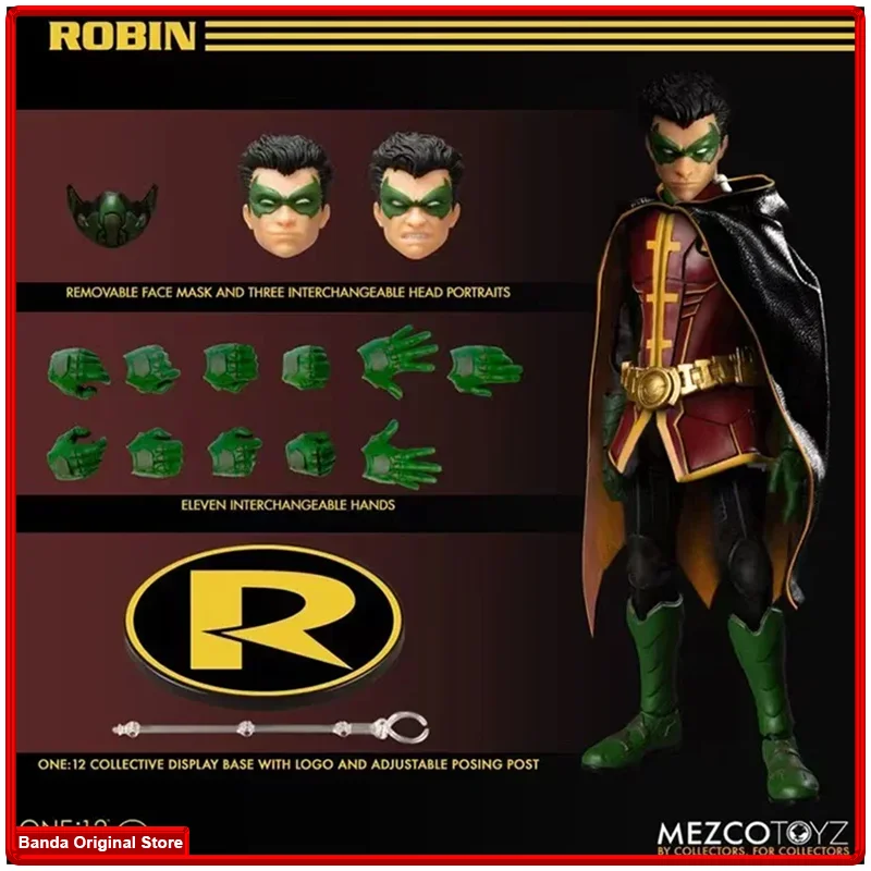 100% In Magazzino Originale Mezco Toyz One12 Pettirosso Comune Da Batman Damian Wayne Birdaran Dynamic Duon Anime Figure Model Toys