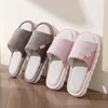 Linen slippers for men, summer outdoor wear, indoor home use, soft soled home use, cotton and linen slippers for women 4