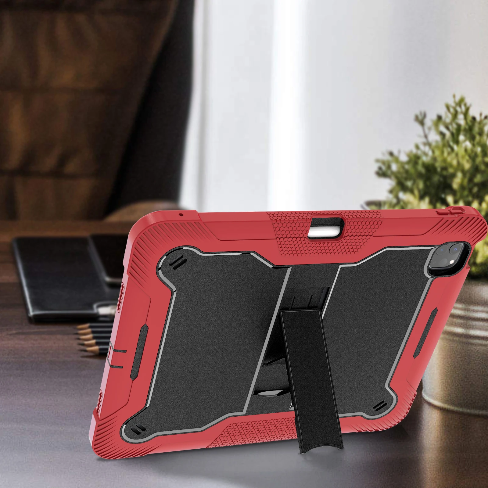 Premium Shockproof Tablet Case with Built-in Stand and Enhanced Lens Protection
