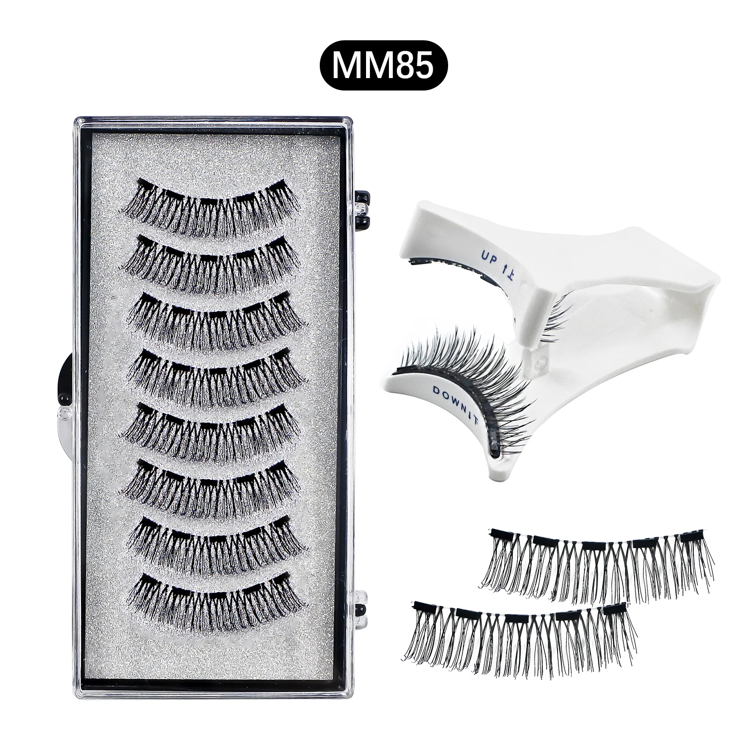 Makeup 5 Magnets Lashes 2 Pairs Per Box No Glue Needed Natual Magnetic Lashes with Applicator Reusable False Eyelashes