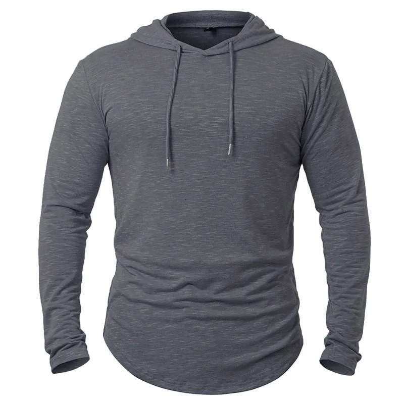Sweat à capuche athlétique léger pour hommes à manches longues entraînement Sport chemise à capuche décontracté gymnase course survêtement chemise pull sweat-shirt
