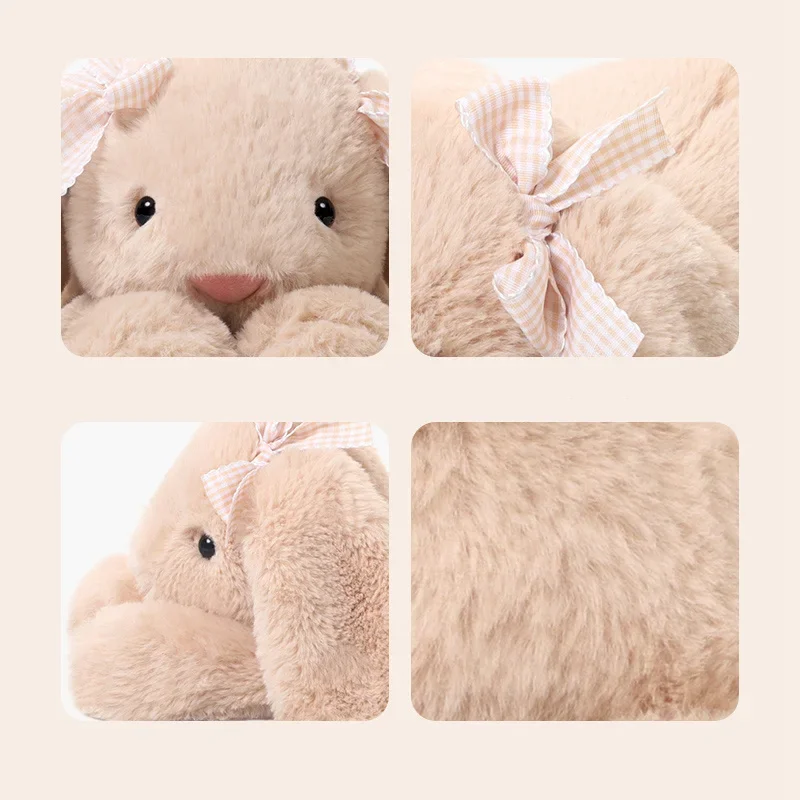 Cute Loppy-Ear Rabbit Plush Pillow - 35cm Super Soft Stuffed Animal, Huggable & Machine Washable Soothing Toy for Kids