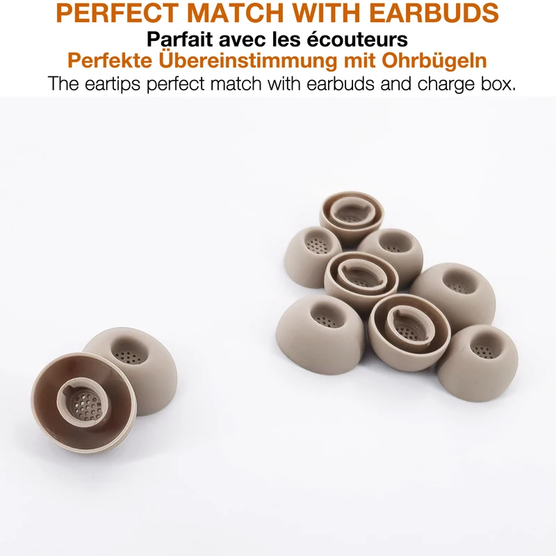 Eartips Compatible with JBL Tour Pro 3 / Tour Pro 2 Earbuds * 5 Pairs - Latte