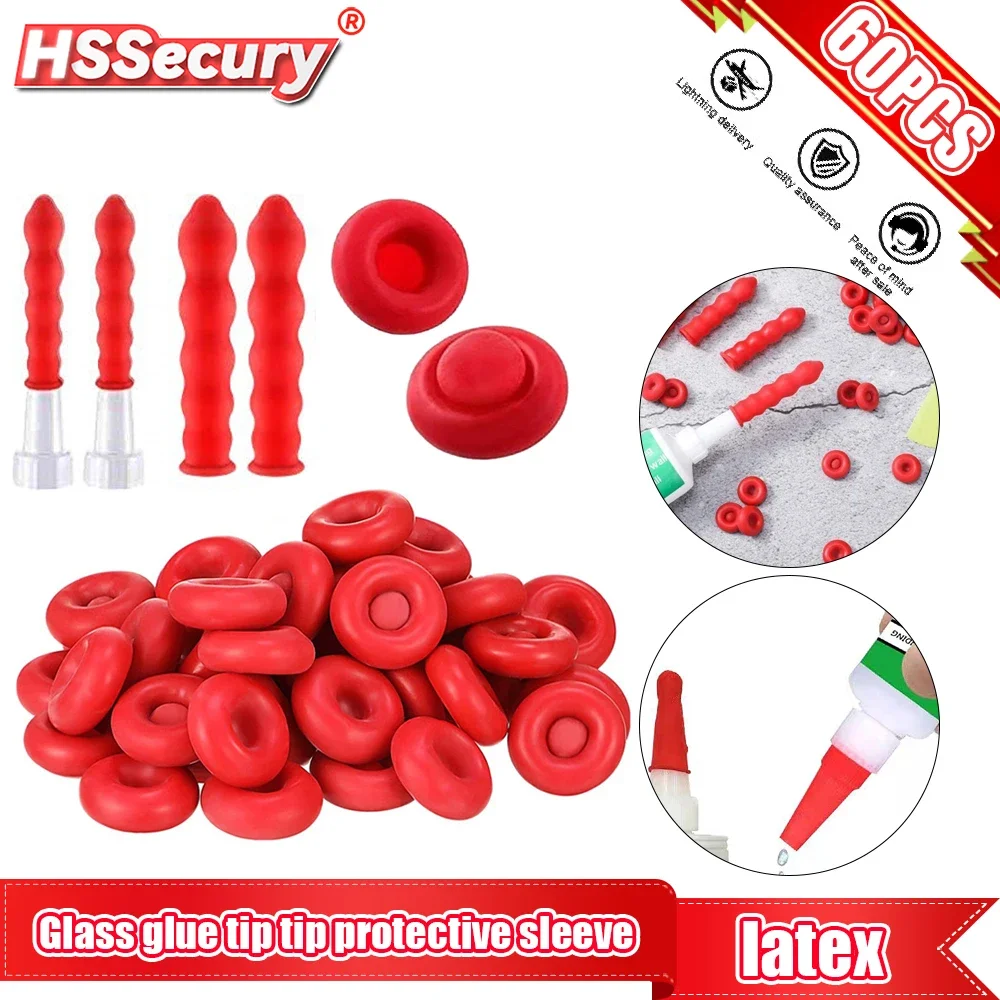 

10-60pcs Protective Case Caulking Gun Nozzles Silicone Preserving Cover Glass Glue Tip Sealing Cap for Sealing Preserving Tool