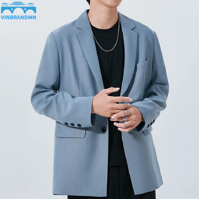 

Autumn New Suit Jacket Male Korean Version Loose Trend British Casual Small Suit Jacket Back Slit Tide Street OL Suit Jacket