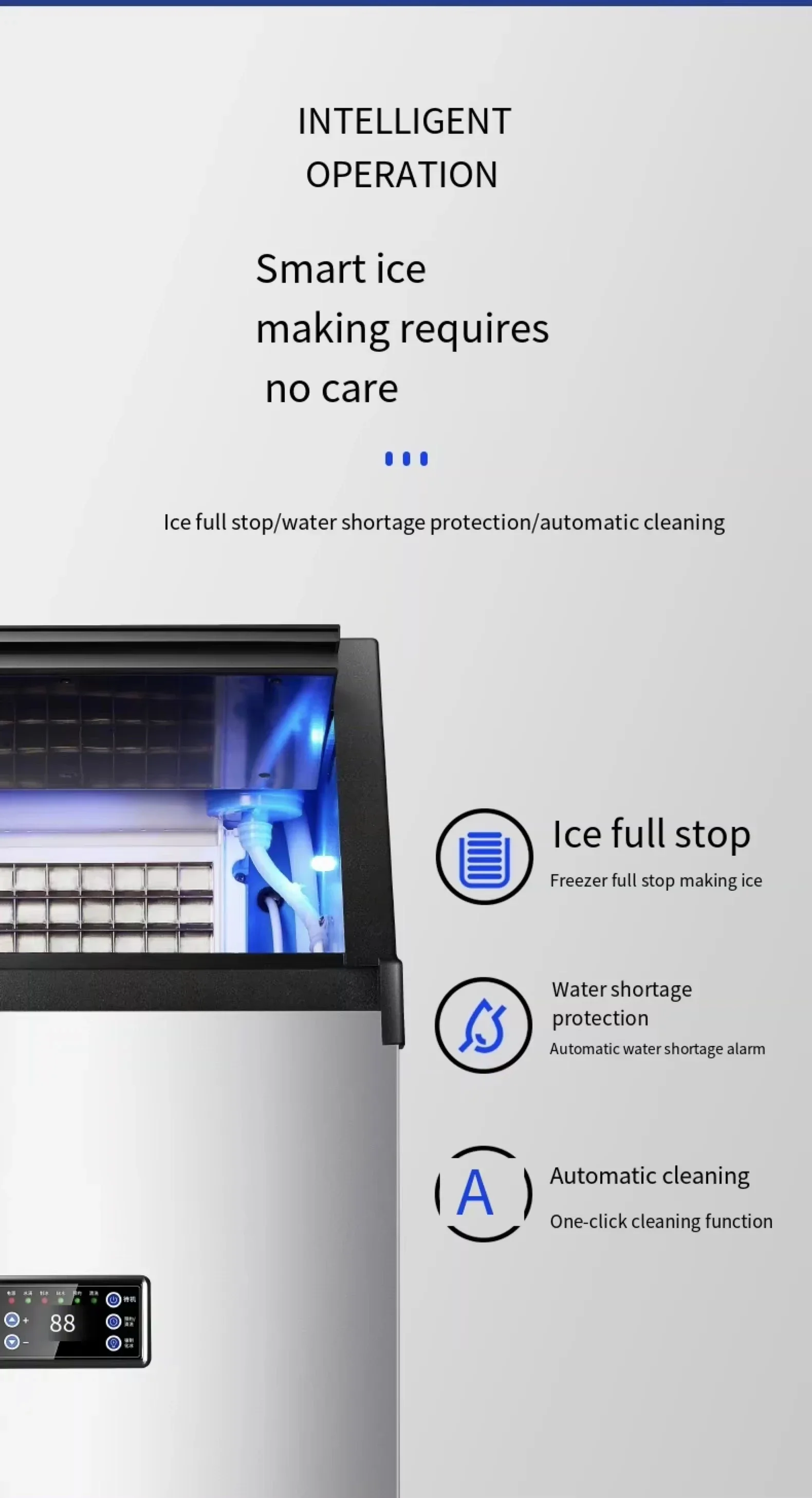 YYHC- Recessed Stainless Steel Commercial Ice Maker Portable Commercial Ice Making Machine