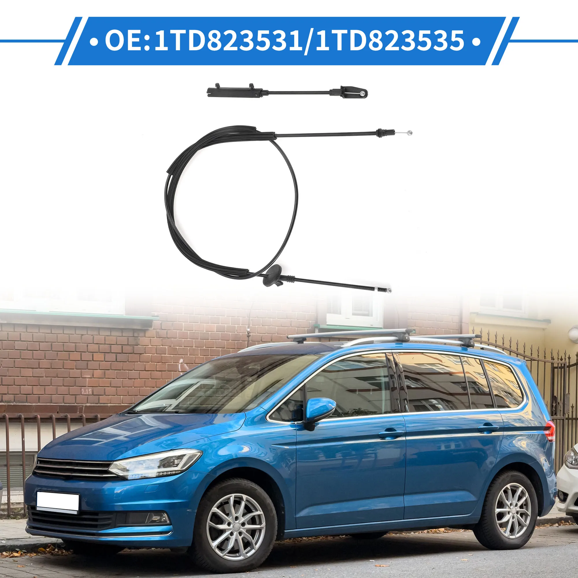 UXCELL 후드 릴리스 케이블 No.1TD823531/1TD823535 VW Touran용 후드 래치 케이블