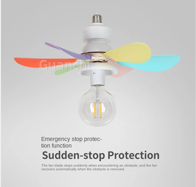 DIY LED 40W Ceiling Fan Light E27 with Remote Dimming Function Suitable for Living Room Study Home Use
