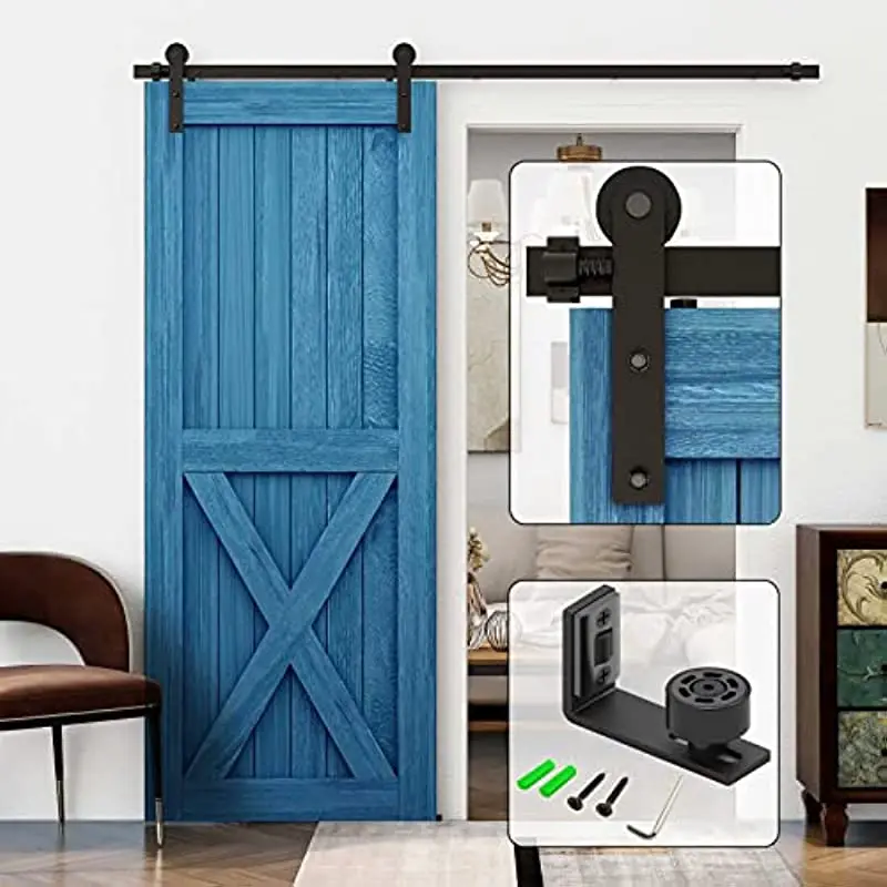 Sliding Barn Door Hardware Whole Kit + Adjustable Wall Mount Floor Guide Easy to Install Black Good Quality the archdaily guide to good architecture