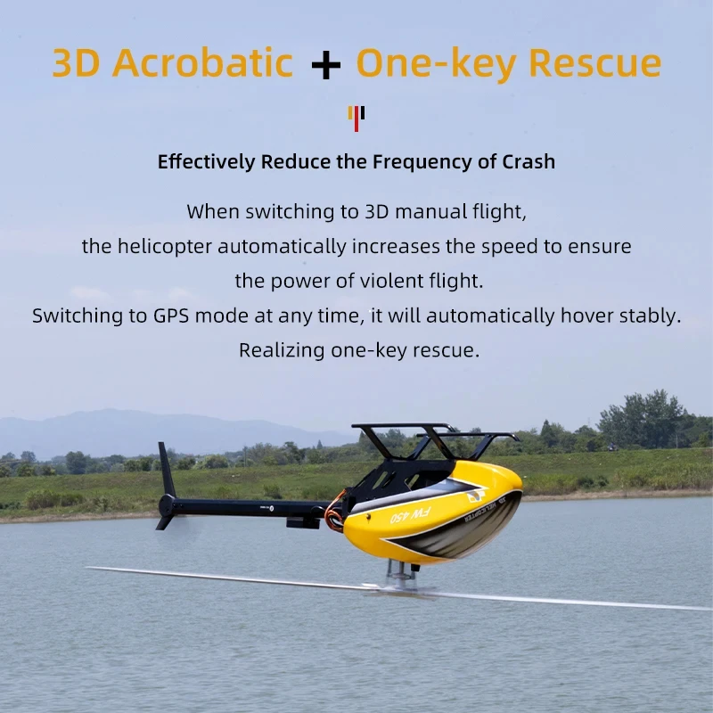 FLYWING FW450 V2.5 6CH RC 헬리콥터, FW450L FBL 자이로 헬리콥터, H1-GPS 비행 컨트롤러, RTF 브러시리스 모터, h1 rtr 헬리콥터