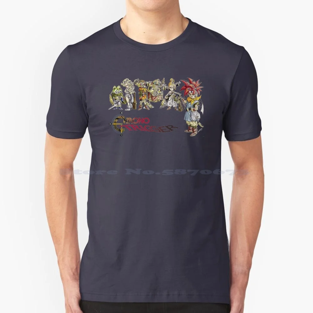 Chrono Trigger Logo T Shirt 100% Cotone Tee Chrono Trigger Snes Square Vintage Games Gaming Videogioco Jrpg Final Fantasy Marle