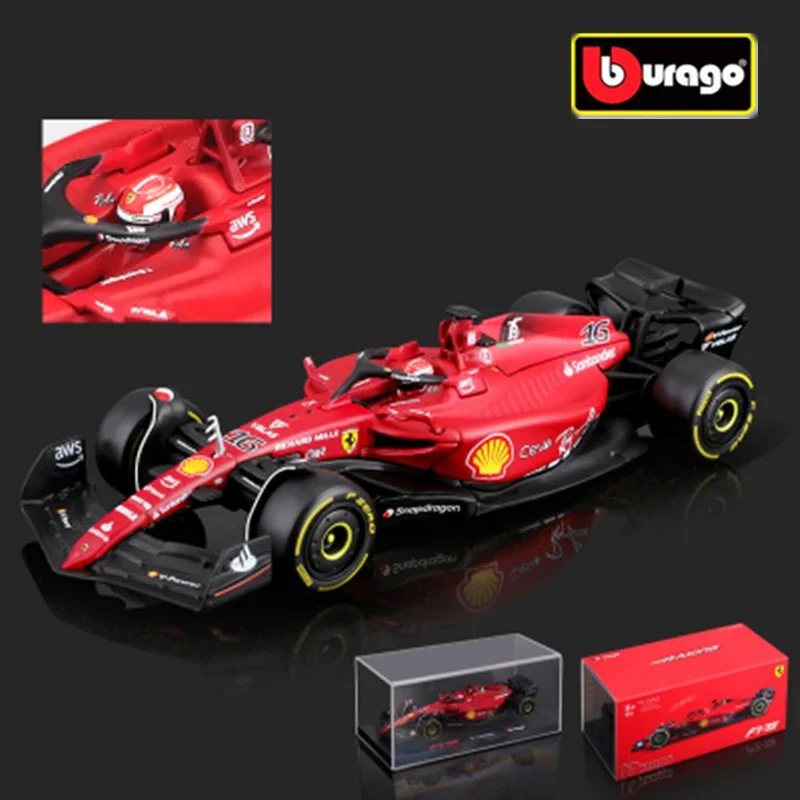 Bburago 1:43 2022 Ferrari F1-75 #16 #55 Sainz Leclerc Formula One Alloy Supersports Racing Car Model Simulazione Giocattoli Per Bambini