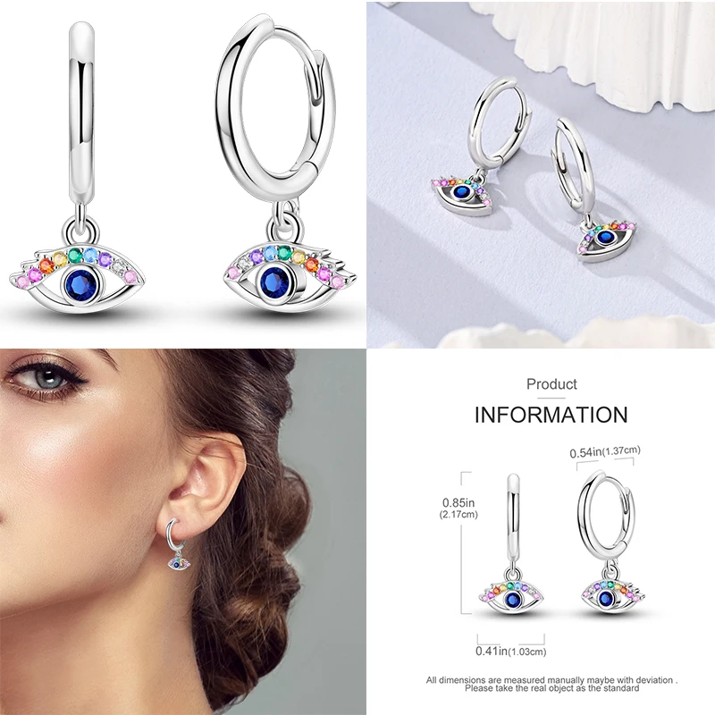 후프 귀걸이  별이 빛나는 달 깃털 블루 반짝 이는 지르콘 상감 드롭 귀걸이 여성 패션 쥬얼리 선물