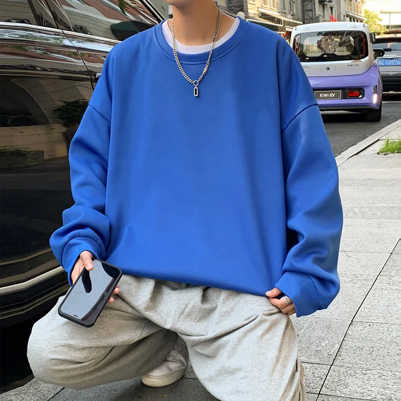 

Streetwear Sweatshirts Men Solid Color Oversized Clothing Casual Luxury Fleece Hoodies For Male Hip Hop Brand Unisex Pullovers