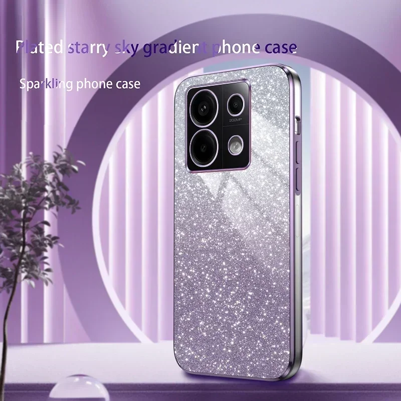 Luxury Shiny Glitter Plating Silicone Case with Camera Lens Protection