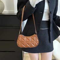Mini Fashion Female Underarm Shopping Bag Retro Casual Women Totes Shoulder Bags Female Leather Solid Color Handbag for Women 2