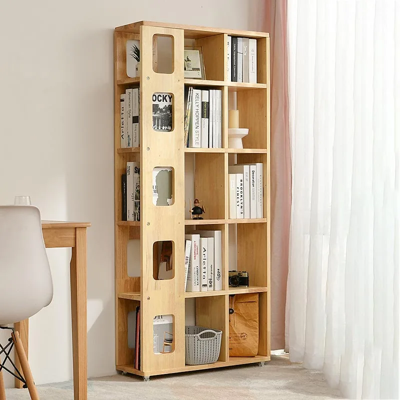 

Storage Magazine Bookcase Mobile Library Minimalist Wooden Bookshelf Organizer Living Room Etagere Rangement Modular Furnitures