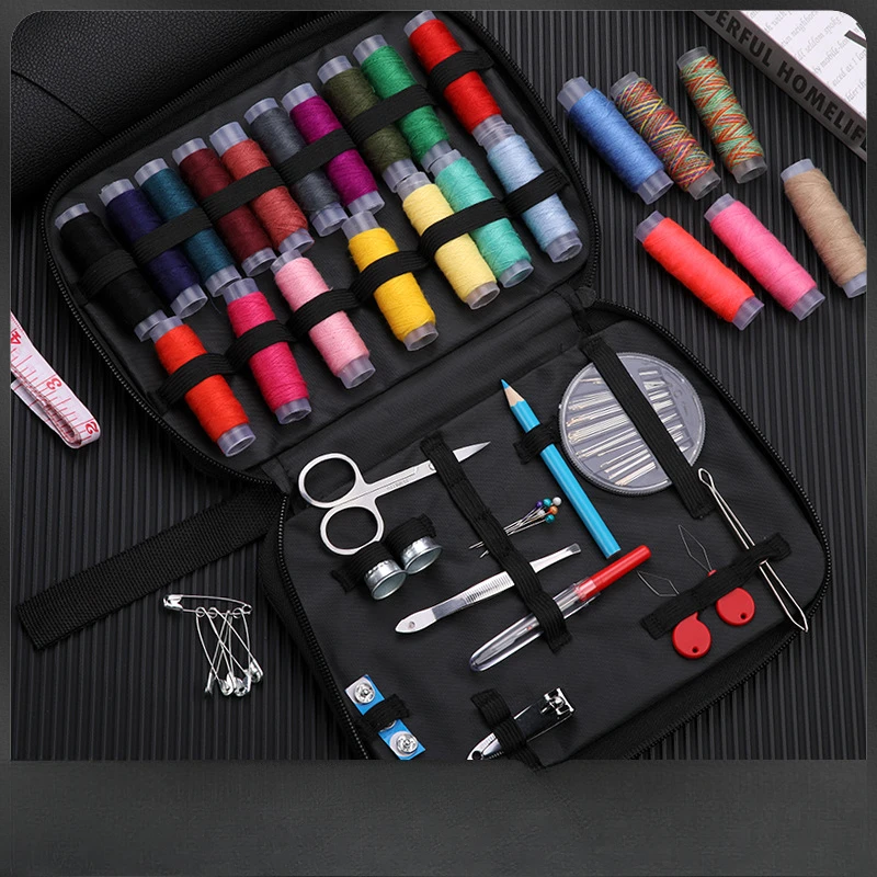 Portable Sewing Kit for Beginners with Thread Needles Scissors