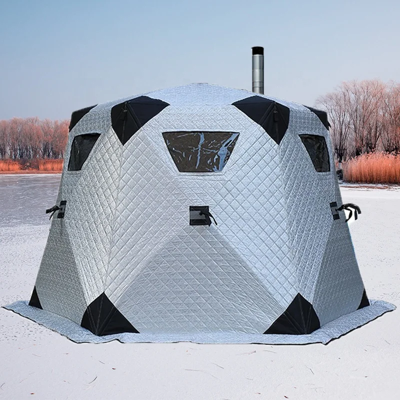 

OME Winter insulated big sauna Tent Outdoor Camping equipment Portable 4 Person Pop up Ice Fishing Tents