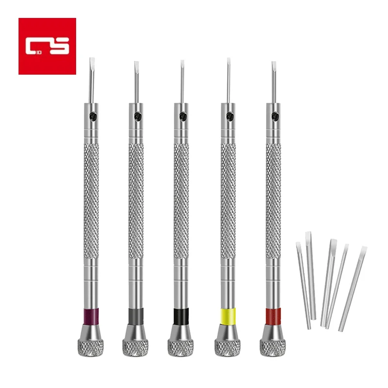 Silver Clock Watch Tools Parts Mini 5 PCS Tone Screwdriver Set for Watch Repair Tool Kit Band Link Pin Remover Screwdrivers