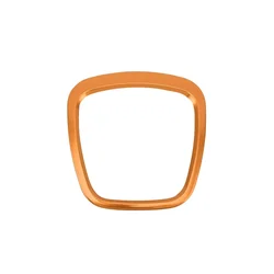 Premium Car Steering Wheel Decoration Ring Trim Cover Sticker (Rectangle Orange)