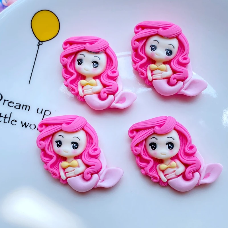 10Pcs The Mermaid Princess Flat Back Resin Cabochons Scrapbooking DIY Jewelry Craft Decoration Accessorie ornament crafts resin ornaments miniature ornament resin crafts
