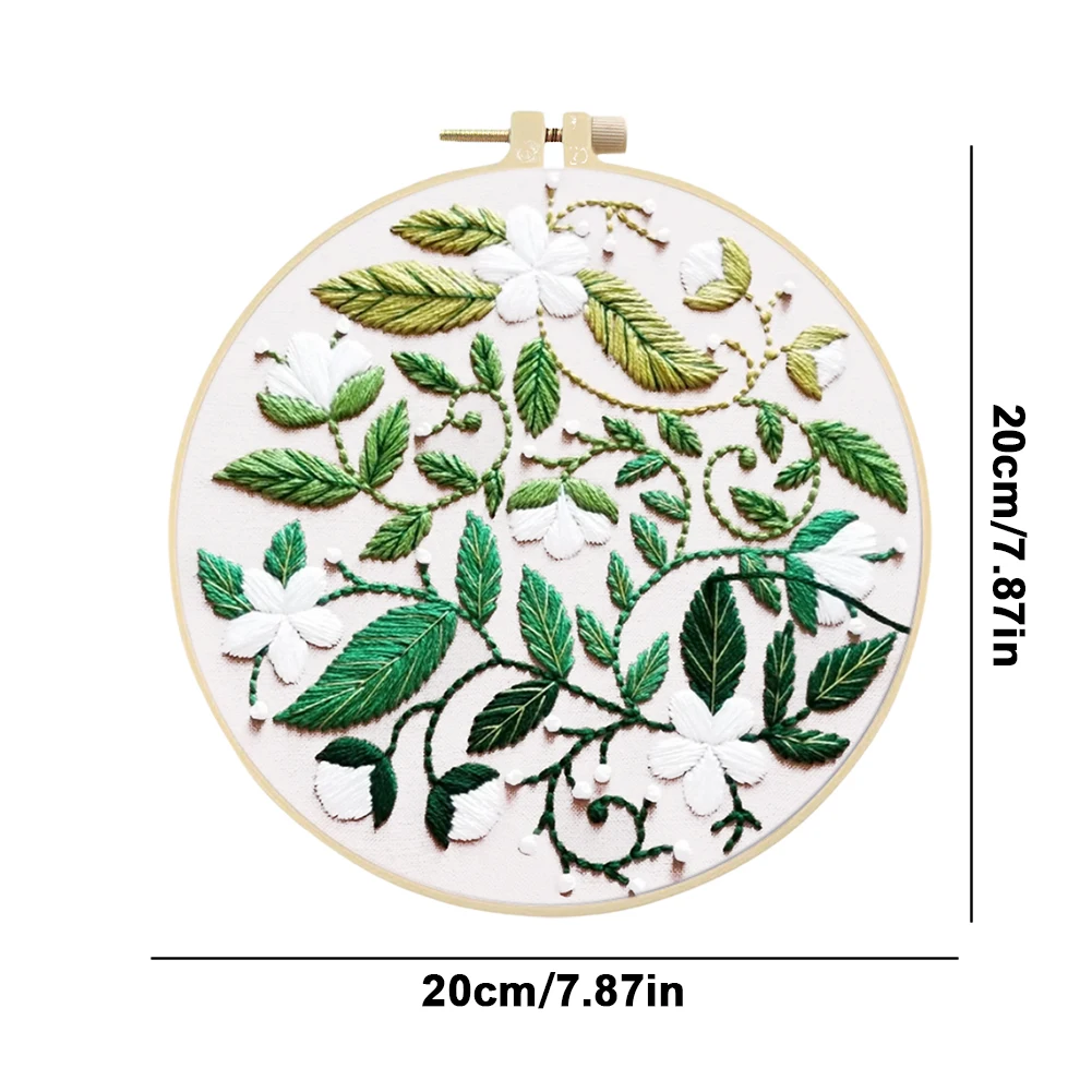 Flower Cotton Stamped Embroidery Cross Stitch DIY Starter Needlepoint Kit