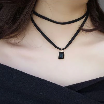 Handmade Velvet Lace Vintage Black Heart Choker Necklace