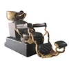 2024 New Arrival Very Beautiful Solid Wood Hand Black & Gold Shampoo Bowl Washing Salon Shampoo Chair 1