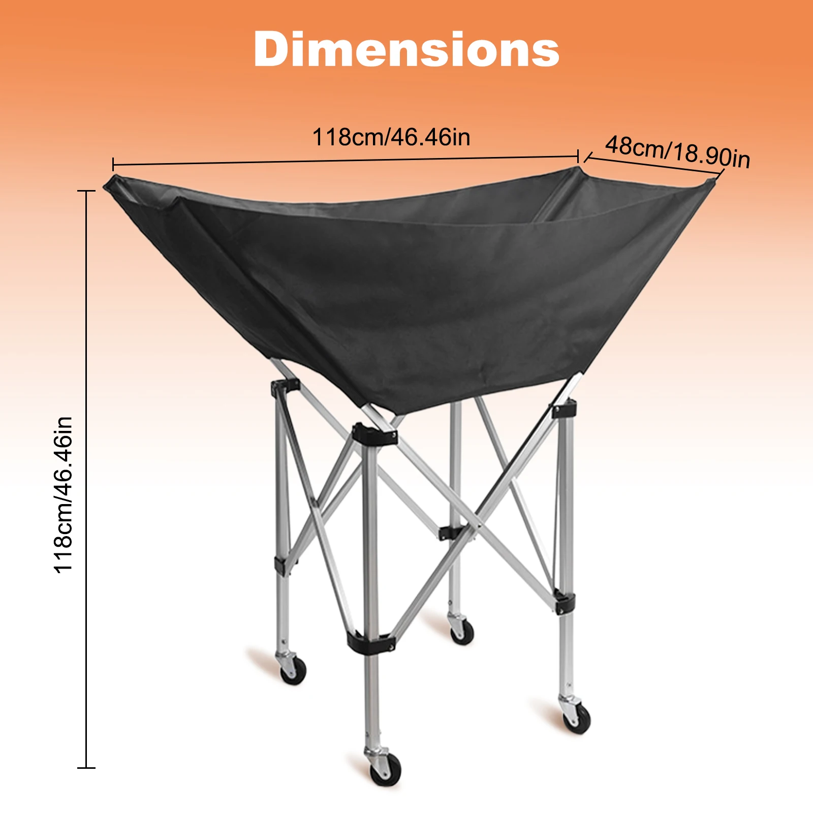 Collapsible Volleyball Cart with Wheels Rolling Ball Storage Cart Volleyball Training Equipment Ball Holder