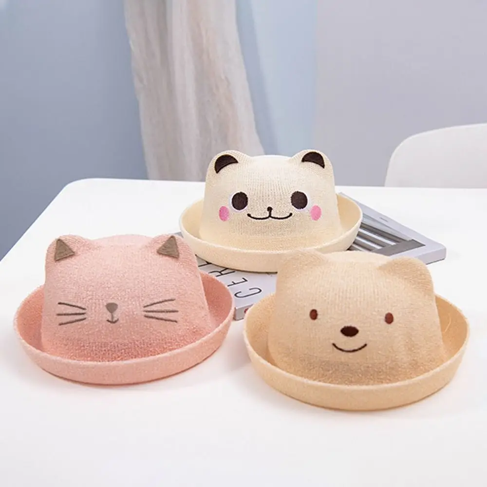 

Мультяшные животные, детская соломенная шляпа, Детские аксессуары, дышащая Солнцезащитная шляпа, Панама, шляпа от солнца, летняя детская шляпа