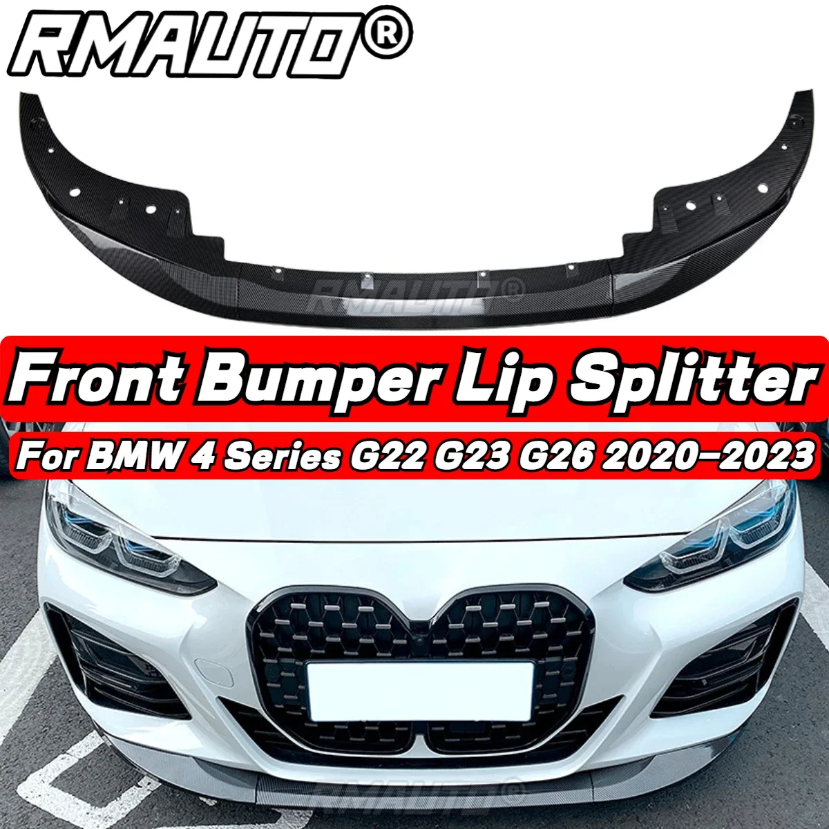 Fibra Di Carbonio G22 G23 G26 Lip Mp Style Paraurti Anteriore Splitter Diffusore Spoiler Per Bmw Serie 4 G22 G23 G26 2020-2023 Body Kit